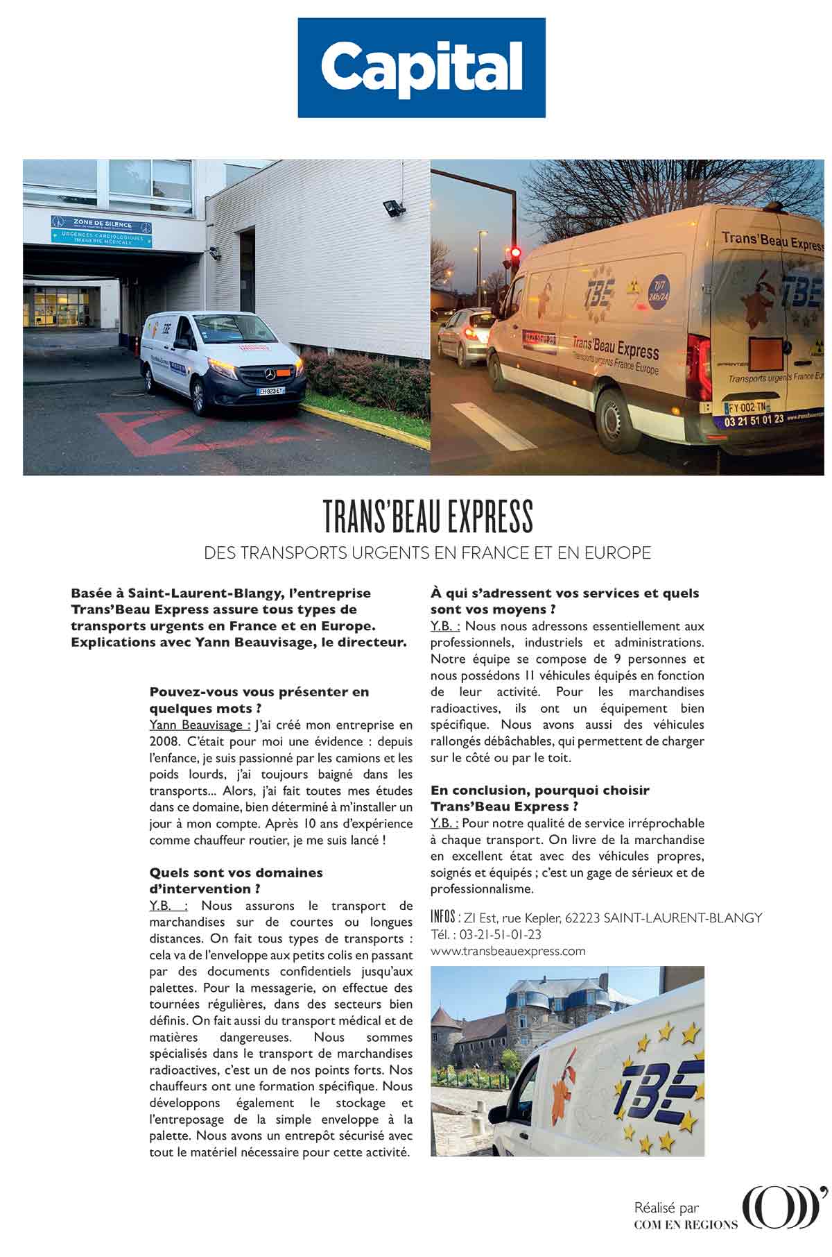 Article de presse sur notre entreprise de transport en France et Europe